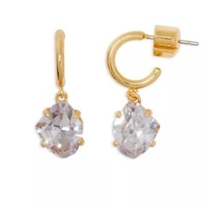 $58  Kate Spade treasure trove huggies earrings gold / clear
